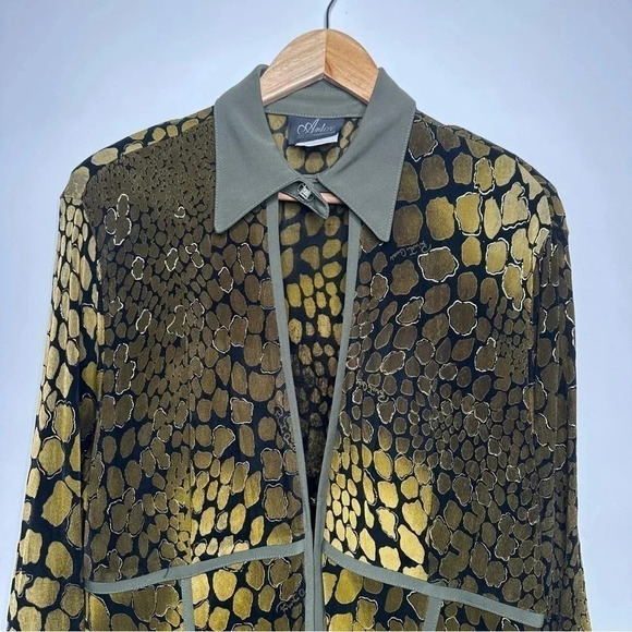 Artex Collection Crocodile Reptile Print Cardigan Blouse Size XXL - Picture 2 of 11